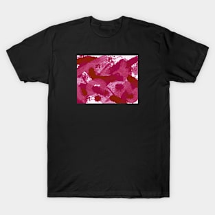 Lesbian Pride Abstract Textural Layered Paint T-Shirt